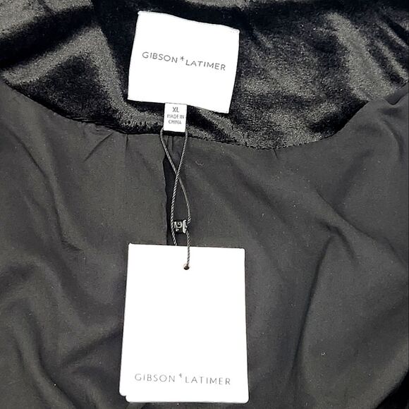 Gibson Latimer Jacket Blazer Womens Size XL Open Front Black Velvet Vampire Goth - Picture 4 of 8